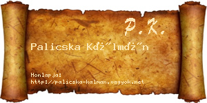 Palicska Kálmán névjegykártya